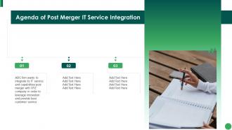 Agenda Of Post Merger It Service Integration Ppt Guidelines