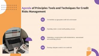 Agenda Of Principles Tools And Techniques For Credit Risks Management