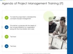 Agenda Of Project Management Training It Project Management Training It Ppt Grid