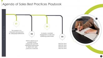 Agenda of sales best practices playbook