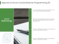 Agenda of scrum crystal extreme programming it ppt introduction