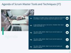 Agenda of scrum master tools and techniques it