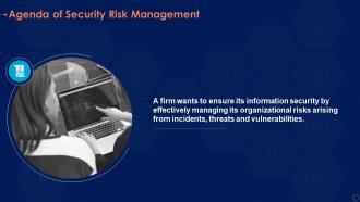 Agenda of security risk management information security risk management program