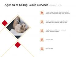 Agenda of selling cloud services clients m2712 ppt powerpoint presentation file graphics