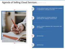 Agenda Of Selling Cloud Services Option 1 Of 2 Faced Ppt Powerpoint Presentation Inspiration Mockup