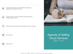 Agenda Of Selling Cloud Services Option 2 Of 2 Sizes Ppt Powerpoint Presentation Styles Format