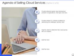 Agenda of selling cloud services ppt powerpoint presentation guidelines