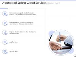 Agenda of selling cloud services r557 ppt powerpoint presentation ideas objects