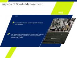 Agenda of sports management marketing campaign ppt powerpoint presentation good