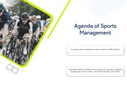 Agenda of sports management will attract ppt powerpoint presentation gallery background designs