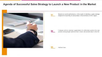 Agenda Of Successful Sales Strategy To Launch A New Product In The Market