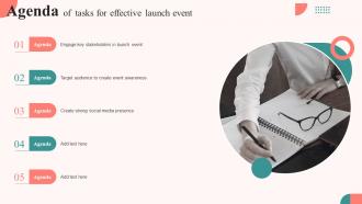 Agenda Of Tasks For Effective Launch Event Ppt Powerpoint Presentation Diagram Images