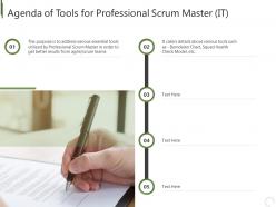 Agenda of tools for professional scrum master it tools professional scrum master it ppt ideas