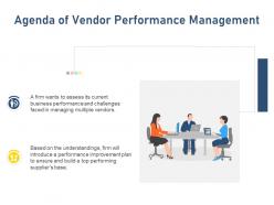 Agenda of vendor performance management ppt summary diagrams