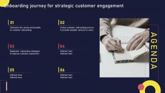 Agenda Onboarding Journey For Strategic Customer Engagement