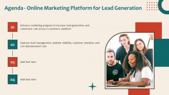 Agenda Online Marketing Platform For Lead Generation Ppt Icon Slide Download