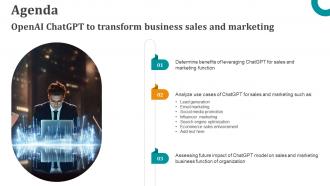 Agenda OpenAI ChatGPT To Transform Business Sales And Marketing ChatGPT SS