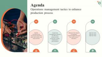 Agenda Operations Management Tactics To Enhance Production Strategy SS V