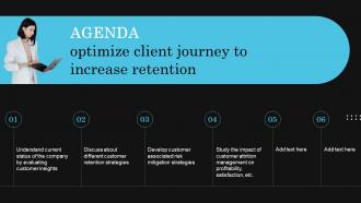 Agenda Optimize Client Journey To Increase Retention Ppt Microsoft