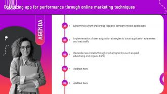 Agenda Optimizing App For Performance Through Online Marketing Techniques