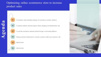 Agenda Optimizing Online Ecommerce Store To Increase Product Sales