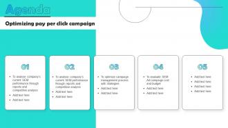 Agenda Optimizing Pay Per Click Campaign