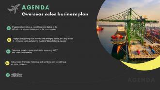 Agenda Overseas Sales Business Plan BP SS