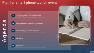 Agenda Plan For Smart Phone Launch Event