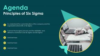 Agenda Principles Of Six Sigma Ppt Powerpoint Presentation Inspiration Background Images
