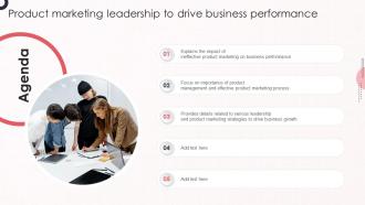 Agenda Product Marketing Leadership To Drive Business Performance Ppt Slides Background Images