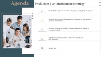 Agenda Production Plant Maintenance Strategy Ppt Model Background Images