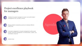 Agenda Project Excellence Playbook For Managers Ppt Slides Image