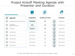 Agenda project kickoff corporate planning development assessment technical roadmap