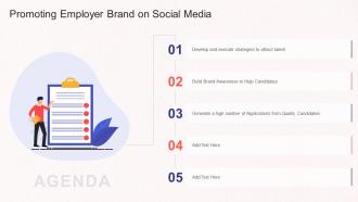Agenda Promoting Employer Brand On Social Media Ppt Powerpoint Presentation Diagram Ppt