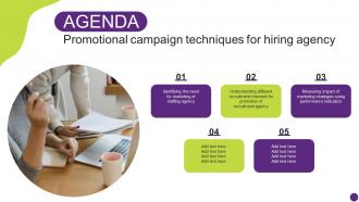 Agenda Promotional Campaign Techniques For Hiring Agency Strategy SS V