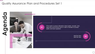 Agenda Quality Assurance Plan And Procedures Set 1