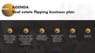 Agenda Real Estate Flipping Business Plan Ppt Demonstration BP SS