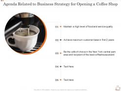 Agenda related to business strategy for opening a coffee shop ppt icons