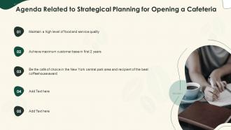 Agenda related to strategical planning for opening a cafeteria
