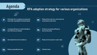 Agenda RPA Adoption Strategy For Various Organizations