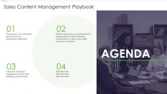 Agenda Sales Content Management Playbook Ppt Slides Image