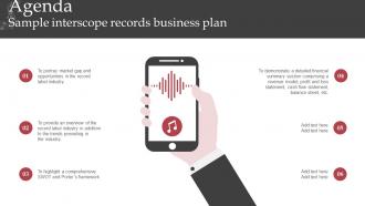 Agenda Sample Interscope Records Business Plan BP SS