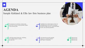 Agenda Sample Kirkland And Ellis Law Firm Business Plan Ppt Ideas Background Images BP SS