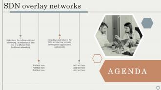 Agenda SDN Overlay Networks Ppt File Infographic Template