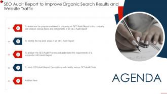 Agenda Seo Audit Report To Improve Organic Search Results And Website Traffic