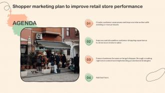 Agenda Shopper Marketing Plan To Improve Retail Store Performance Ppt Diagram Lists