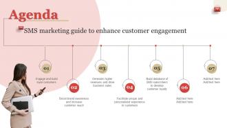 Agenda SMS Marketing Guide To Enhance Customer Engagement Ppt Slides
