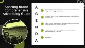 Agenda Sporting Brand Comprehensive Advertising Guide MKT SS V