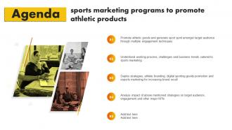 Agenda Sports Marketing Programs To Promote Athletic Products MKT SS V