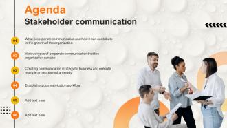 Agenda Stakeholder Communication Strategy SS V